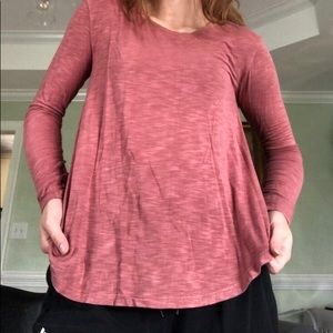 Dark Coral Long Sleeve Top